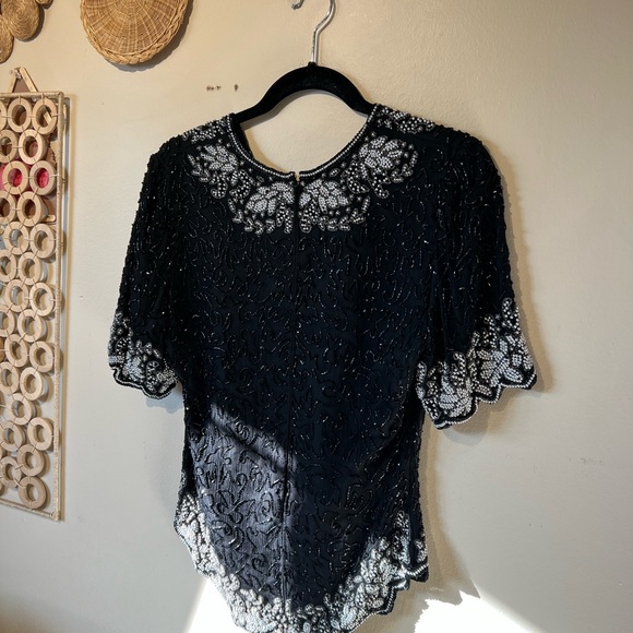 Laurence kazar medium silk beaded blouse….. - Picture 5 of 6